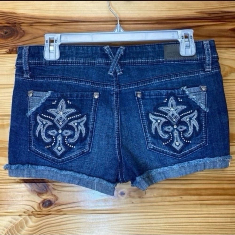 Y2K Hydraulic Womens 9/10 bling cross pocket short shorts